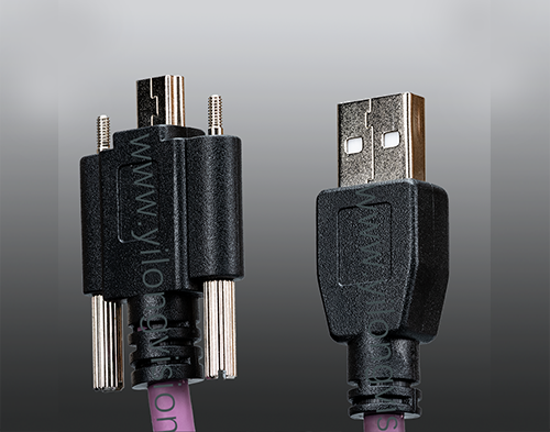 佛山工业相机专用Micro USB2.0高柔带螺丝锁扣线材